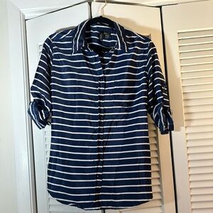 Fun & Flirt Navy and White Striped Top